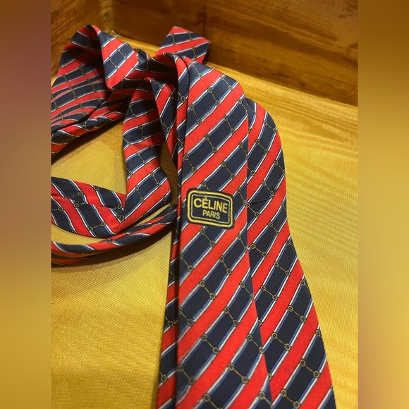 Slim vintage Celine Paris tie in exceptional quality, silk - Picture 2 of 5